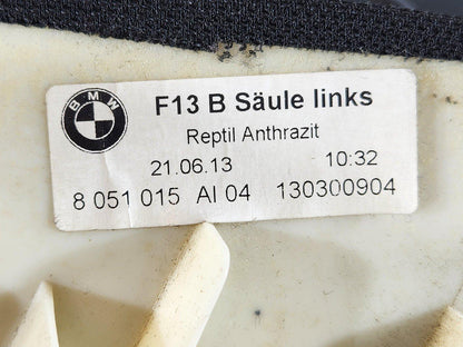 11-18 BMW 6 SERIES F13 GENUINE B PILLAR LEFT N/S COVER PANEL TRIM 8051015