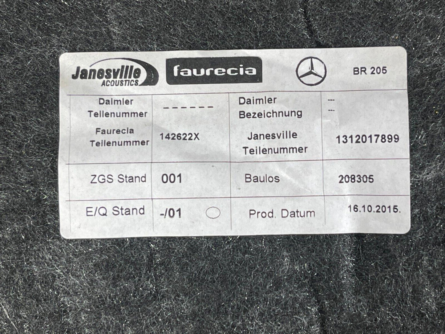 14-21 MERCEDES BENZ C350E W205 REAR WINDOW TRIM PANEL COVER A2056901500