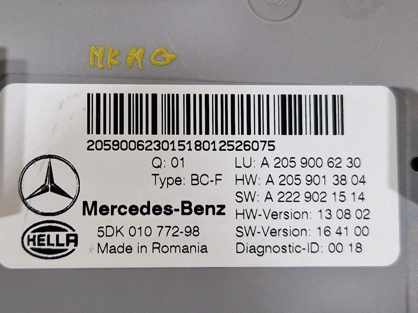 14-21 MERCEDES BENZ C200 W205 COMFORT CONTROL UNIT A2229021514