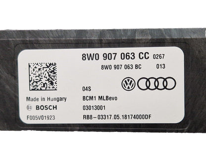 16-19 AUDI A4 B9 SPORT GENUINE OEM BODY COMFORT CONTROL MODULE ECU 8W0907063CC