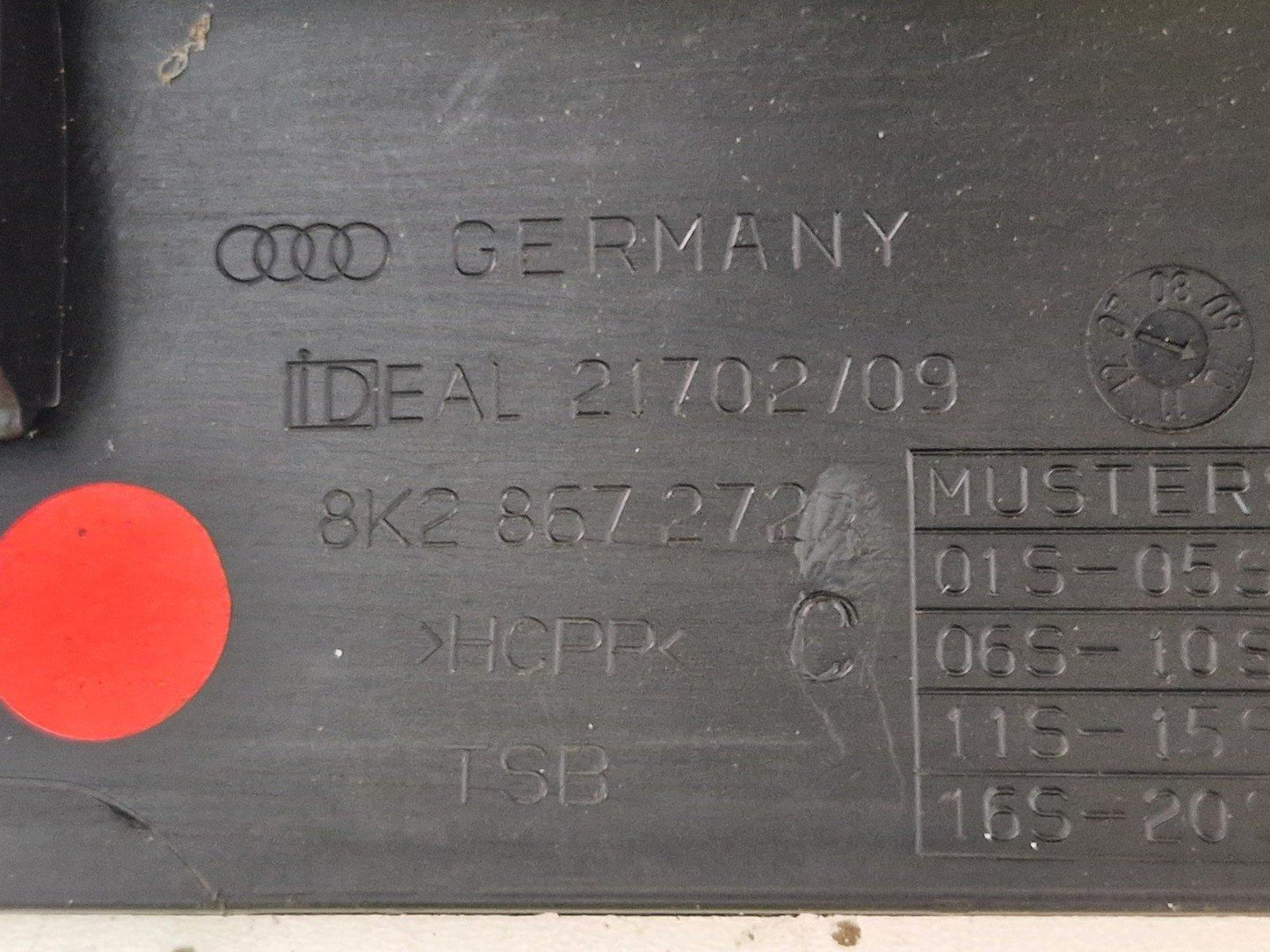 AUDI A5 8T B8 OS RIGHT LOWER FOOTWELL SILL TRIM SOUL BLACK 8K2867272C
