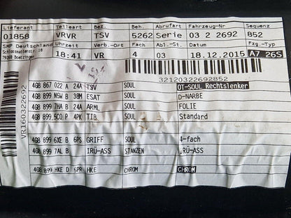 15-18 AUDI A7 4G OEM DRIVER RIGHT SIDE FRONT DOOR CARD 4G8867106A 4H0959831B