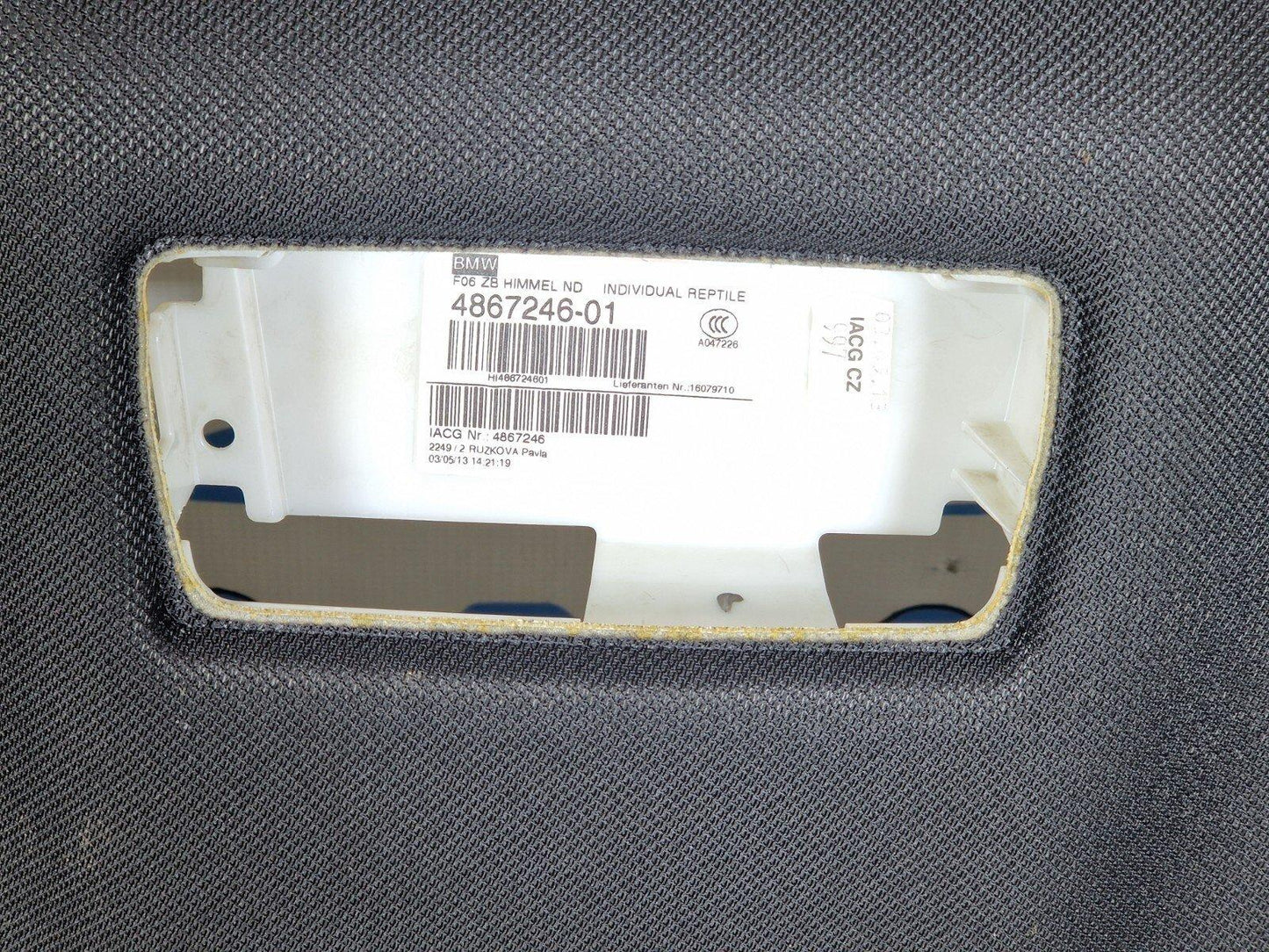 11-18 BMW 6 SERIES F06 M SPORT BLACK ROOF LINER HEADLINING 7277143
