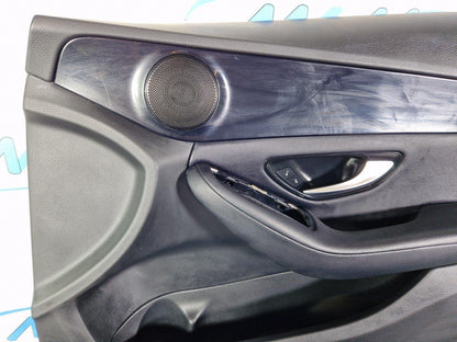 14-21 MERCEDES BENZ C200 W205 FRONT DRIVERS SIDE DOOR CARD BLACK LEATHER