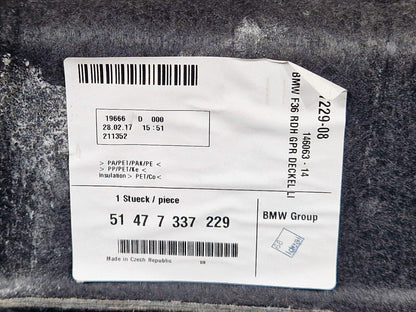 12-18 BMW 4 SERIES F36 BOOT TRUNK FIRST AID PANEL COVER LEFT SIDE 7337229