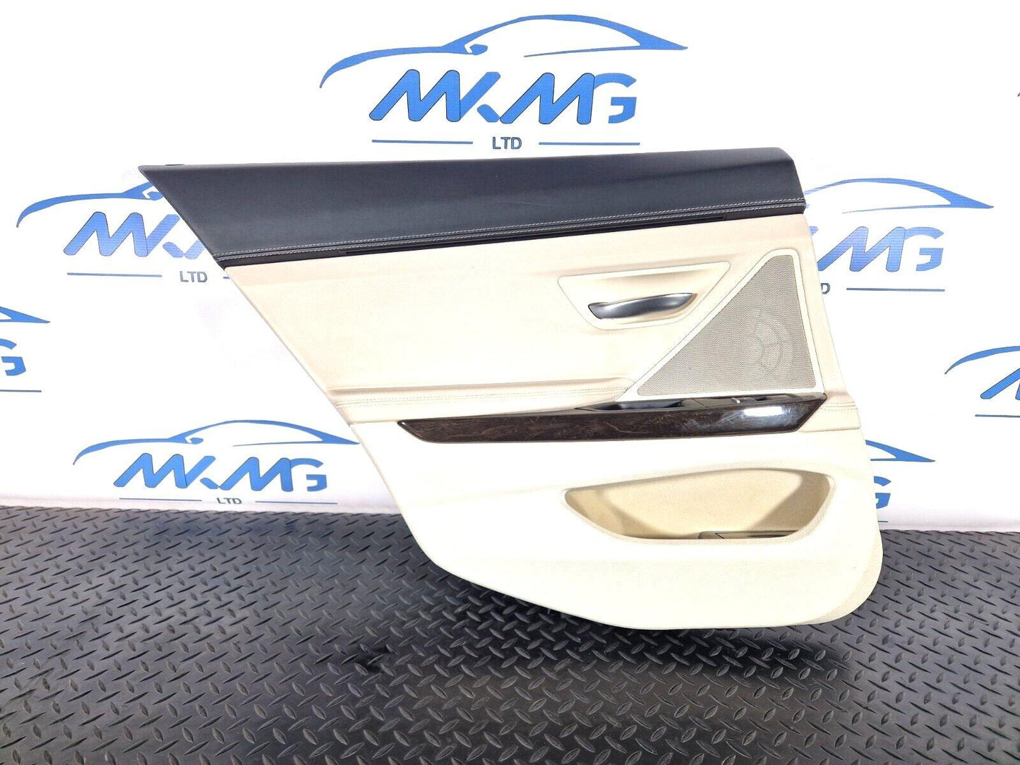 11-18 BMW 6 SERIES F06 CREAM REAR LEFT PASENGER SIDE LEATHER DOOR CARD