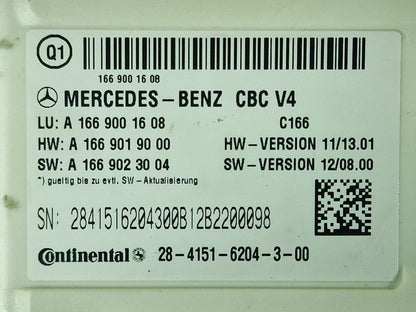 11-19 MERCEDES BENZ ML W166 FUSE BOX A1669001608