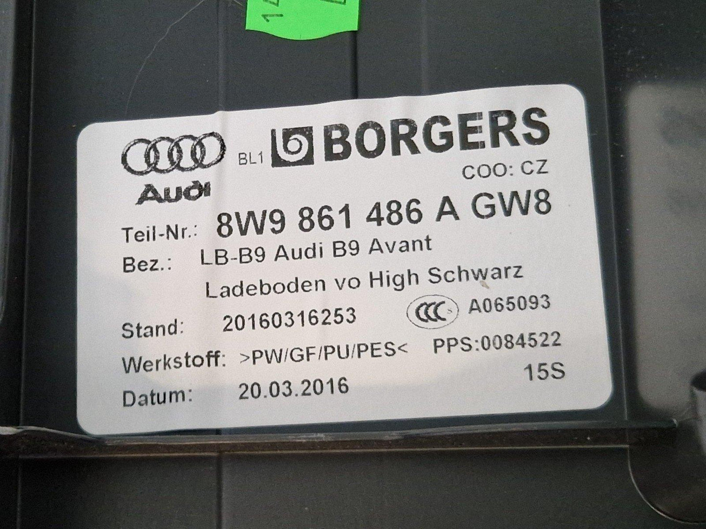 16-19 AUDI A4 B9 SPORT GENUINE OEM TRUNK BOOT FLOOR CARPET TOOL BOX 8W9861486A