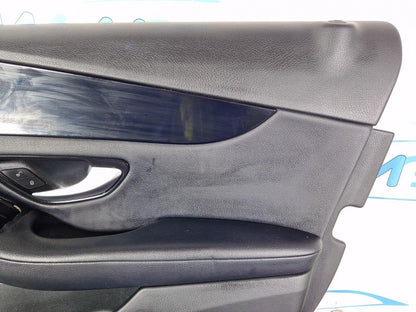 14-21 MERCEDES BENZ C200 W205 FRONT DRIVERS SIDE DOOR CARD BLACK LEATHER