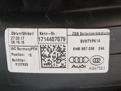 18-24 AUDI A5 F5 OEM REAR RIGHT SIDE QUARTER PANEL TRIM COVER 8W6868606