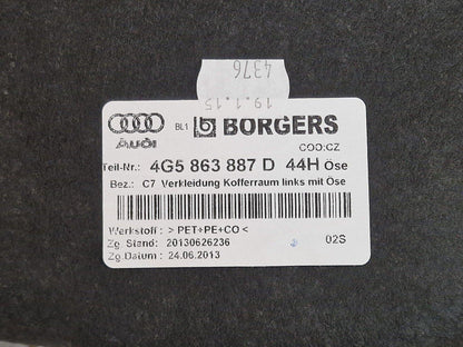 12-18 AUDI A6 C7  GENUINE REAR LEFT SIDE BOOT PANEL COVER 4G5863887D