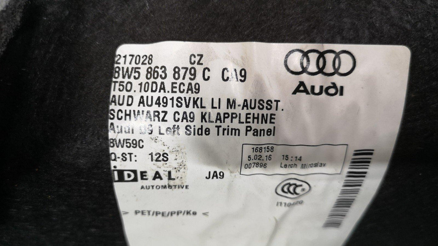 16-19 AUDI A4 B9 S-LINE SALOON GENUINE PASSENGER SIDE BOOT TRIM COVER 8W5863879C