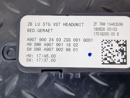 18-ON MERCEDES BENZ SPRINTER W907 OEM GENUINE RADIO CONTROLS A9079002403