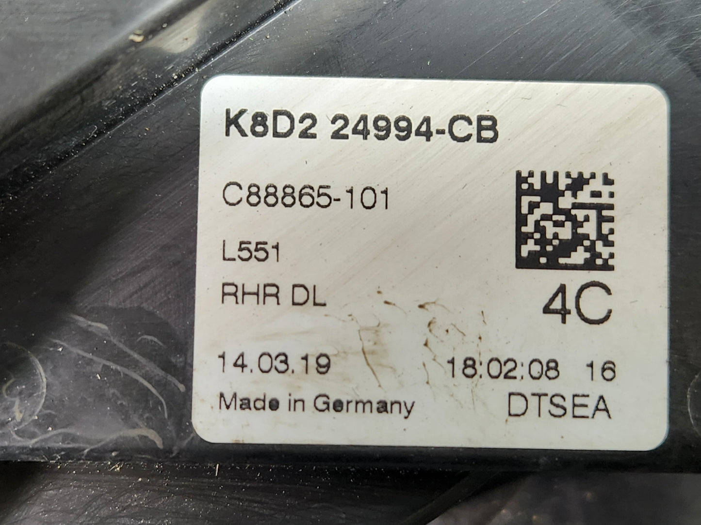 Land Rover Range Rover Evoque L551 SUV Rear Right Door Lock & Handle K8D224994CB