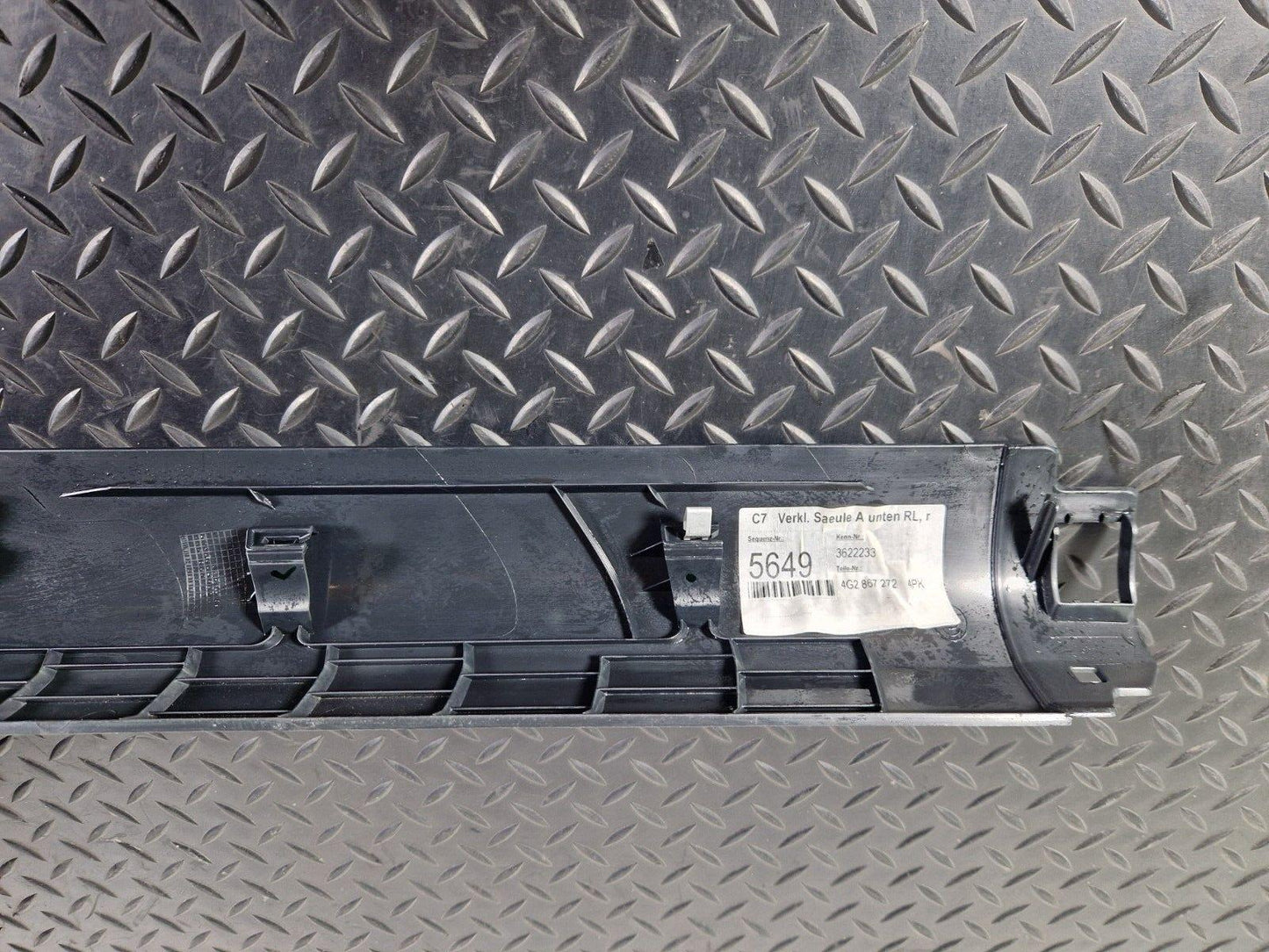 10-18 AUDI A7 4G S-LINE FRONT RIGHT INTERIOR A PILLAR SILL TRIM PANEL 4G2867272