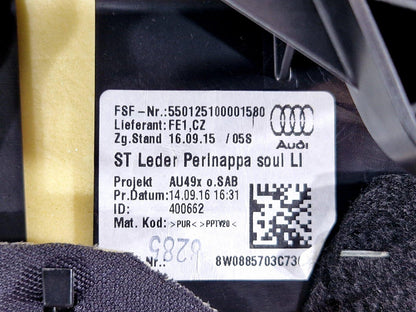 16-19 AUDI A4 B9 S-LINE QUATTRO REAR LEFT PASSENGER SIDE CLOTH BOLSTER 8W0885703