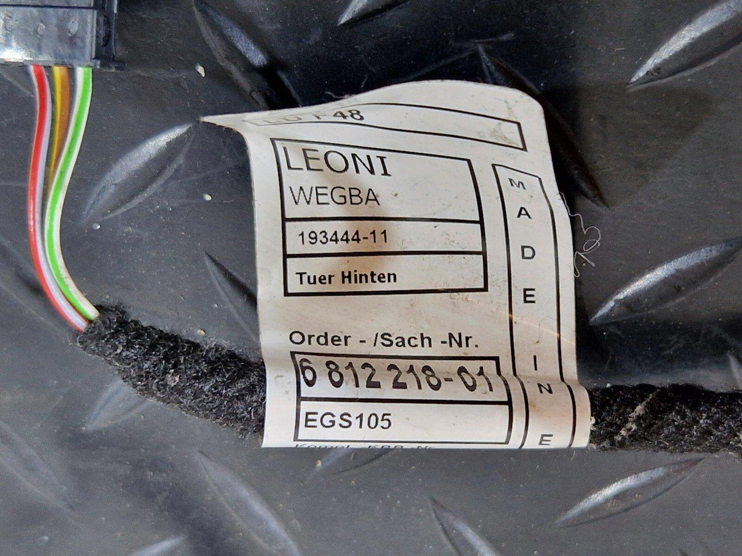 16-22 BMW X1 F48 GENUINE OEM REAR DOOR WIRING LOOM 6812216 6812218