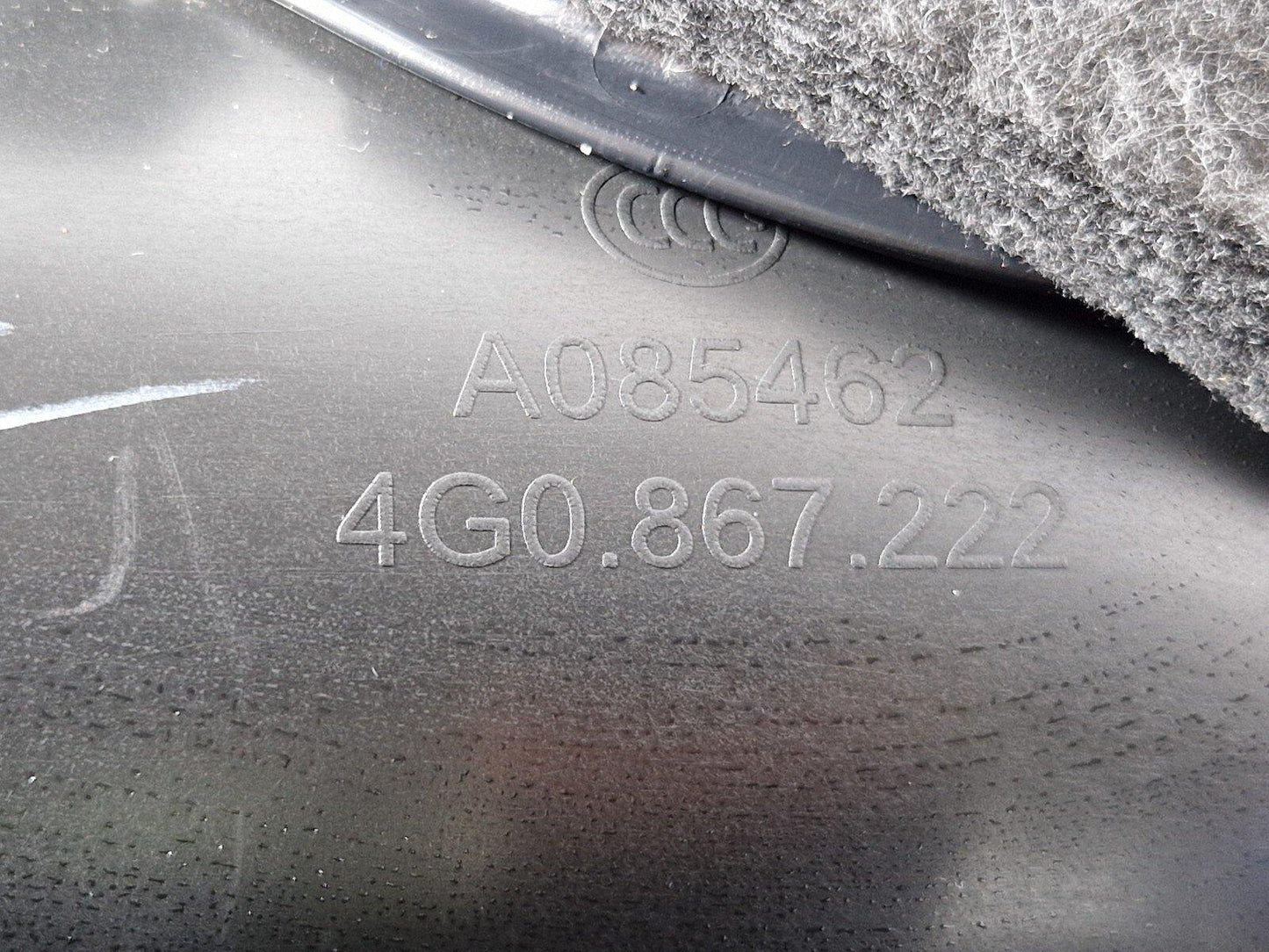 12-18 AUDI A6 C7 REAR RIGHT SIDE DOOR PANEL CARD 4G0867306A 4G0867222A