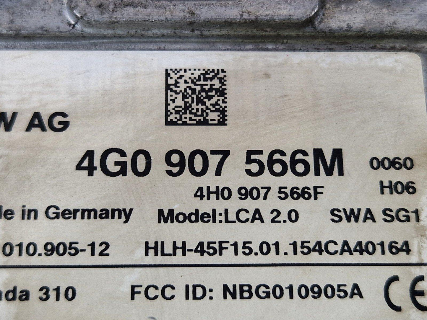 12-18 AUDI A6 C7 LEFT BLIND SPOT LANE ASSIST CONTROL MODULE UNIT 4G0907568M