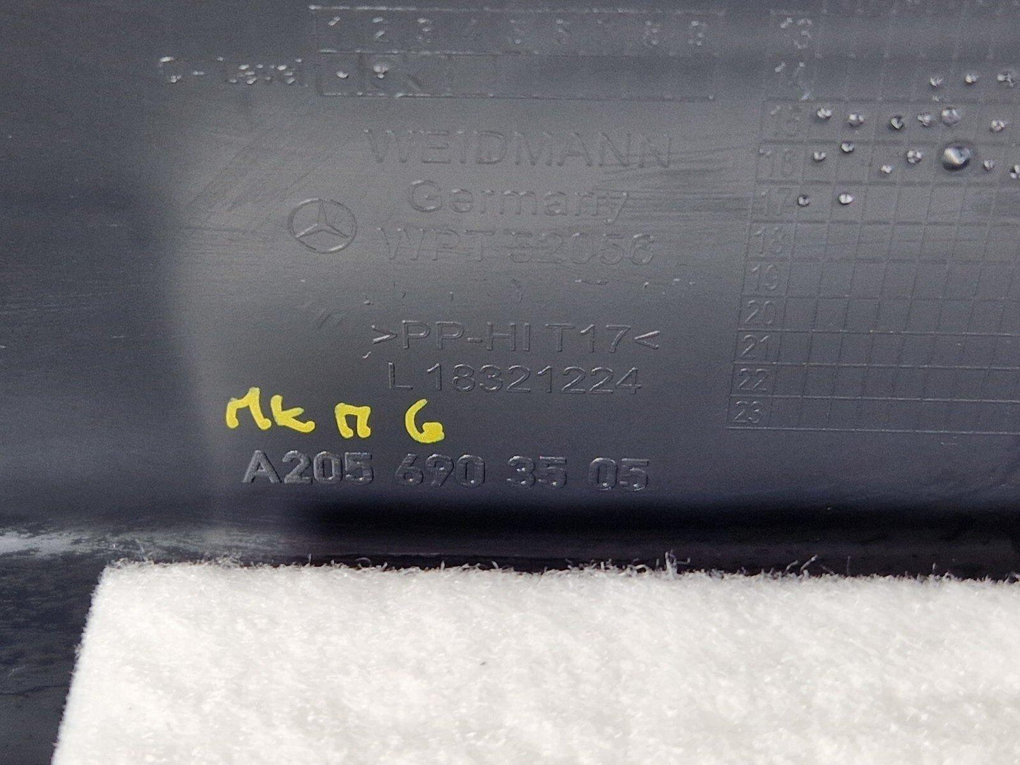 14-21 MERCEDES BENZ C200d W205 REAR LEFT INNER ARCH TRIM A2056903505