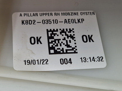 19-ON RANGE ROVER EVOQUE L551 A PILLAR COVER TRIM RIGHT DRIVER SIDE K8D203510