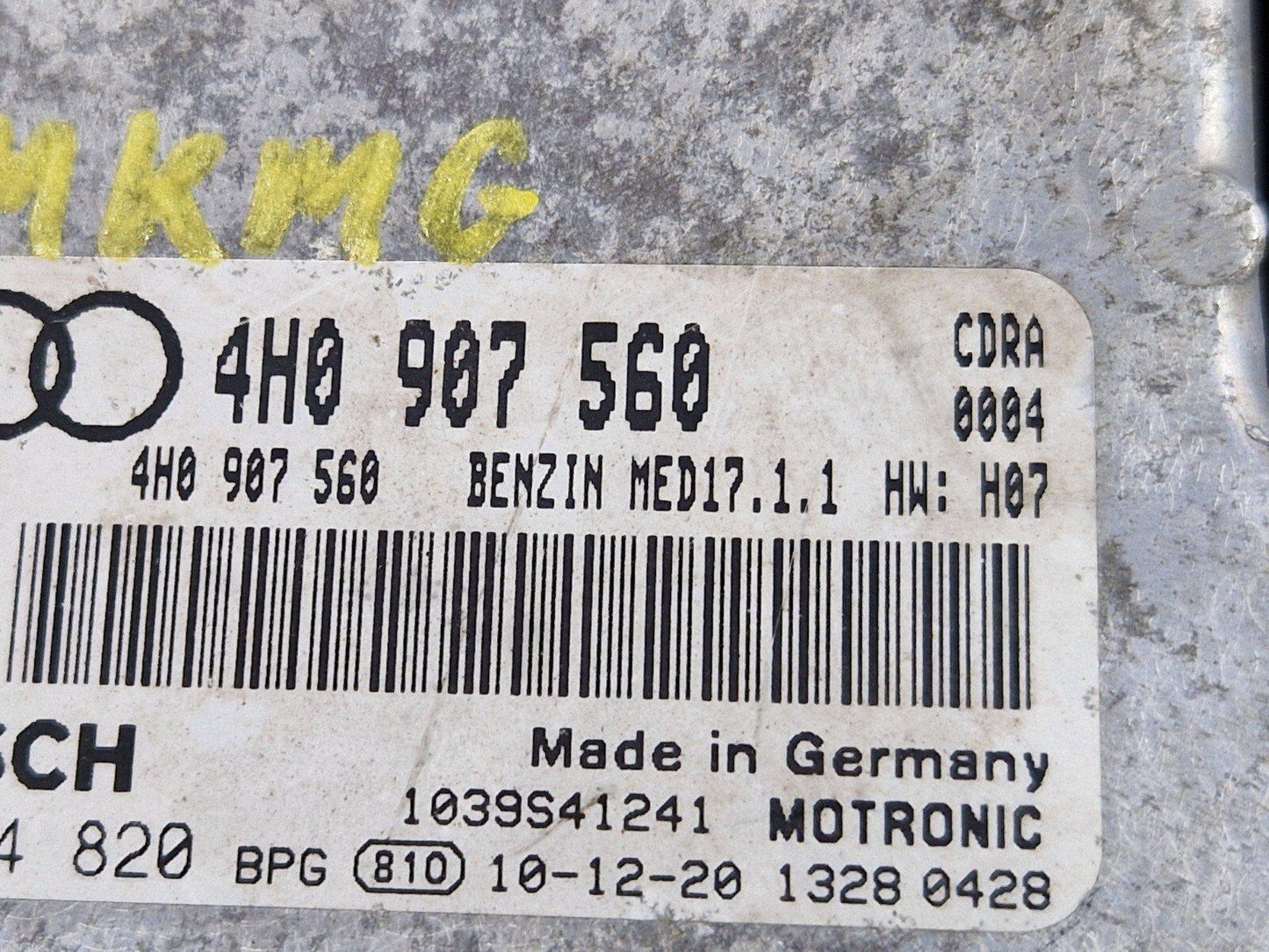 10-17 AUDI A8 4H ENGINE CONTROL UNIT ECU 4H0907560