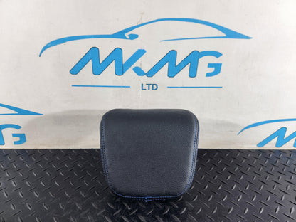 BMW 118i F40 Rear Seat Black Leather Headrest Blue Stiching