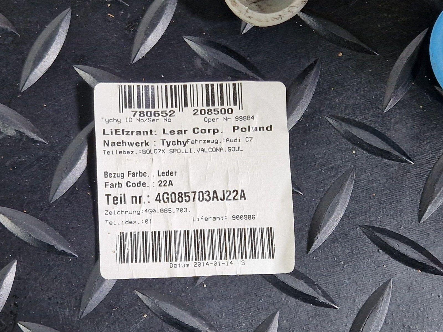 10-18 AUDI A7 4G S-LINE GENUINE REAR SEAT BOLSTER SIDE LEFT PASSENGER 4G085703A