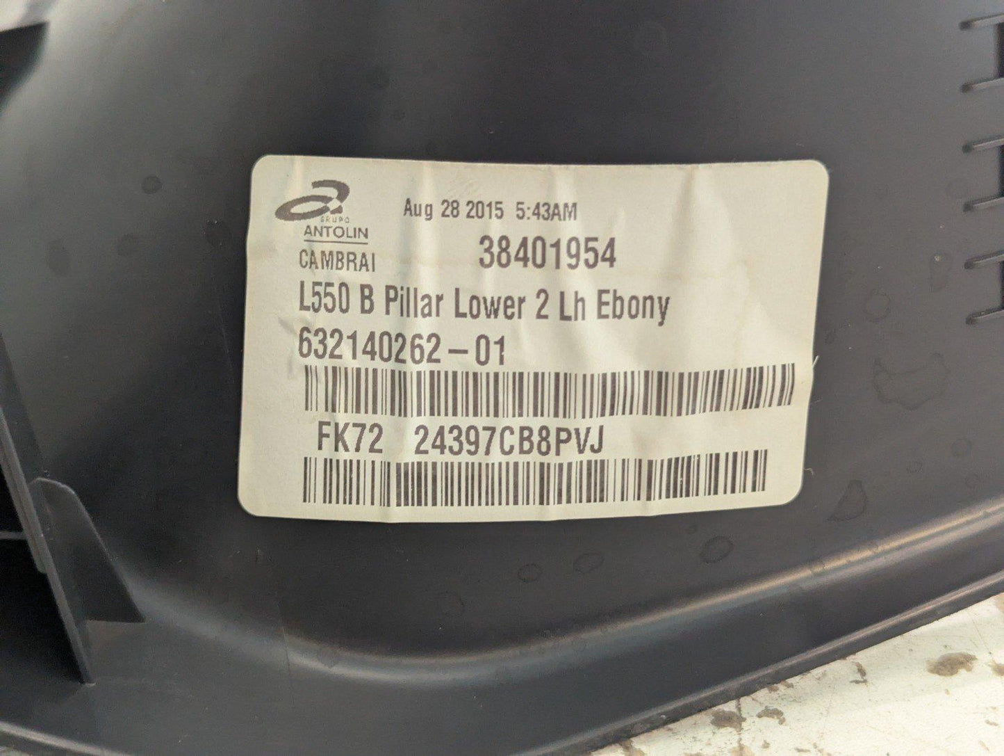 14-19 LAND ROVER L550 DISCOVERY LEFT N/S B PILAR TRIM COVER FK7224397CB8PVJ