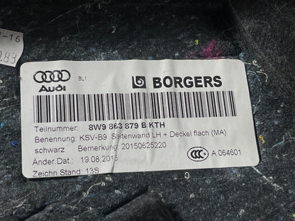 16-19 AUDI A4 B9 GENUINE REAR LEFT PASSANGER SIDE BOOT TRIM PANEL 8W9863879