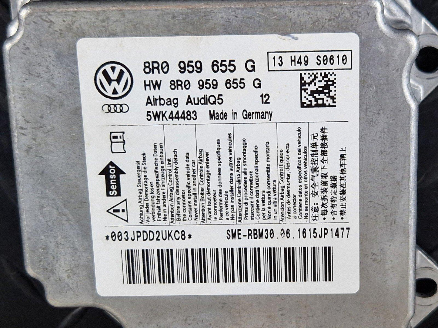 12-17 AUDI Q5 S-LINE GENUINE OEM AIRBAG CONTROL MODULE ECU 8R0959655G