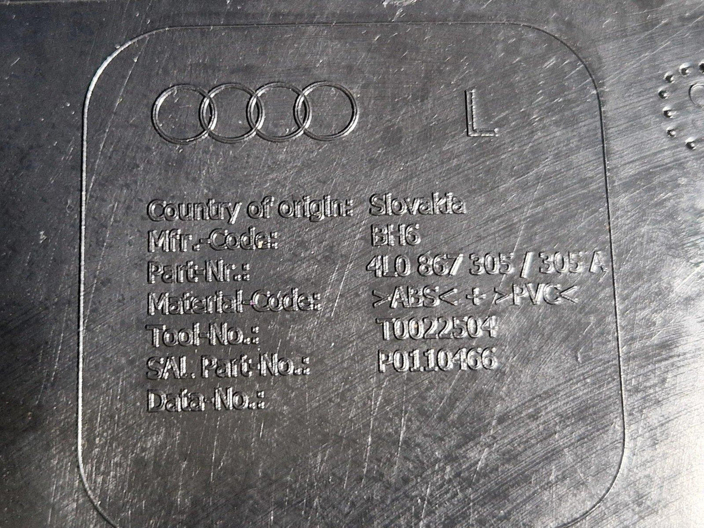 10-15 AUDI Q7 4L GENUINE OEM REAR LEFT SIDE DOOR CARD PANEL TRIM 4L0867305