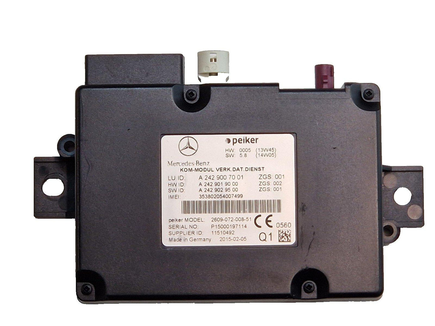 11-19 MERCEDES BENZ ML W166 TELEMATICS DATA CONTROL UNIT A2429007001