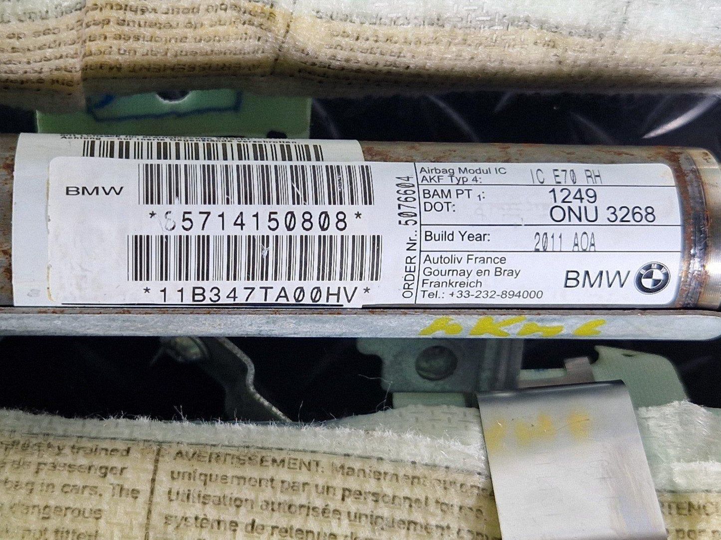 BMW X5 E70 LCI Genuine Right Driver O/S Roof Curtain 8571415
