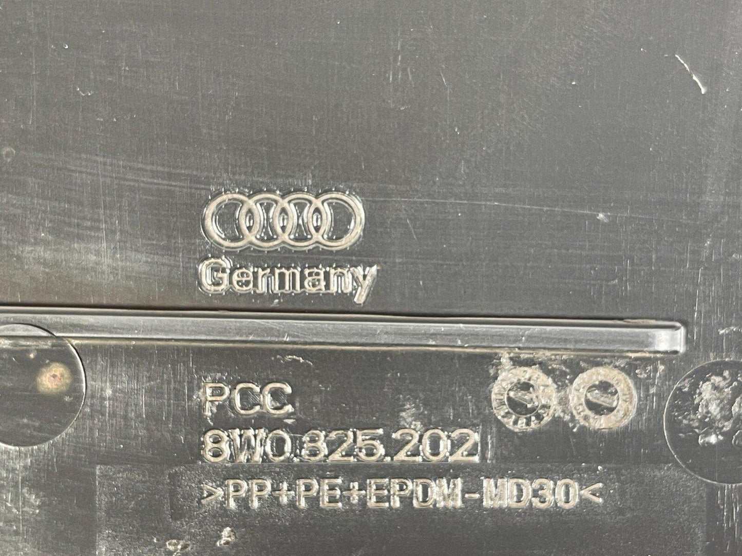 16-19 AUDI A4 B9 DRIVERS SIDE REAR BUMPER COVER TRIM 8W0825202