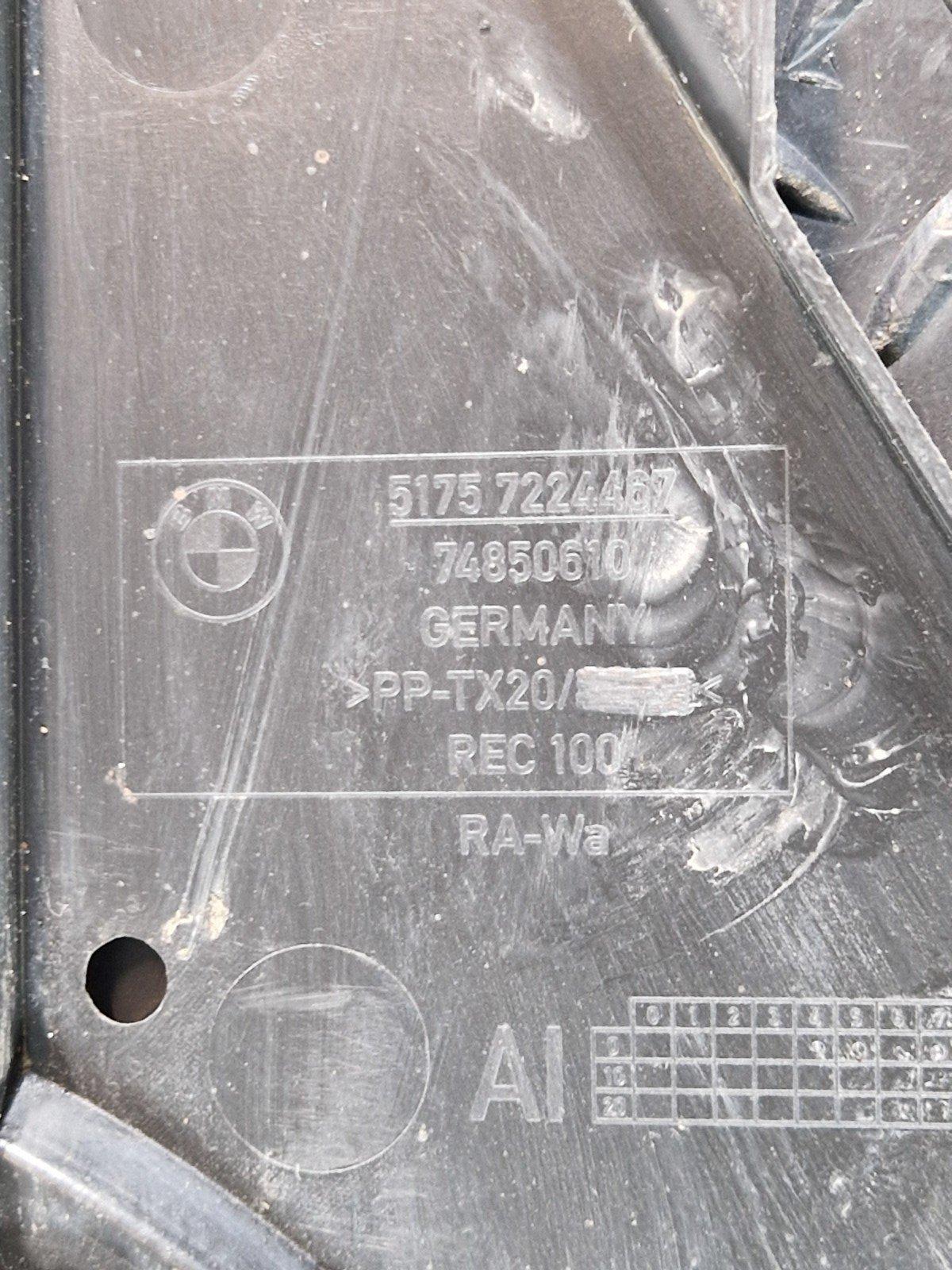 11-18 BMW 6 SERIES F13 FUEL TANK UNDERBODY COVER LEFT SIDE 7224467