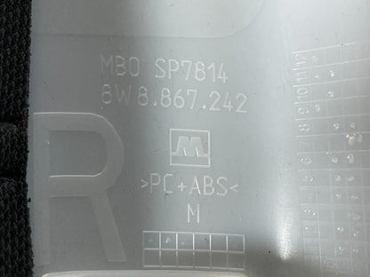 16-23 AUDI A5 F5 S-LINE INTERIOR C-PILLAR RIGHT TRIM COVER BLACK 8W8867242