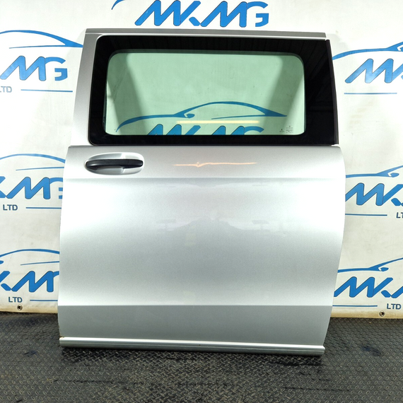 14-23 MERCEDES BENZ VITO W447 REAR LEFT N/S COMPLETE DOOR IN EUCLASE SILVER 9774