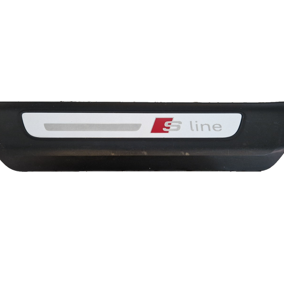 16-20 AUDI Q7 4M REAR LEFT DOOR SILL SCUFF PLATE TRIM PANEL INSERT 4M0853375