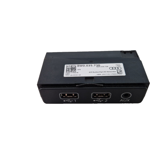 16-19 AUDI A4 B9 SPORT OEM DOUBLE USB AUX CONNECTION PORT SWITCH 8W0035736