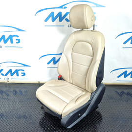 14-21 MERCEDES-BENZ C-CLASS W205 LEFT PASSENGER MEMORY HEATED BEIGE LEATHER SEAT