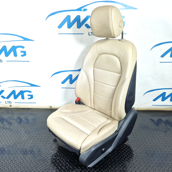 14-21 MERCEDES-BENZ C-CLASS W205 LEFT PASSENGER MEMORY HEATED BEIGE LEATHER SEAT