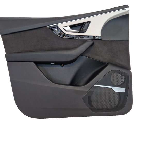 16-20 AUDI Q7 4M OEM FRONT LEFT ALCANTARA DOOR CARD PANEL COVER 4M2867105