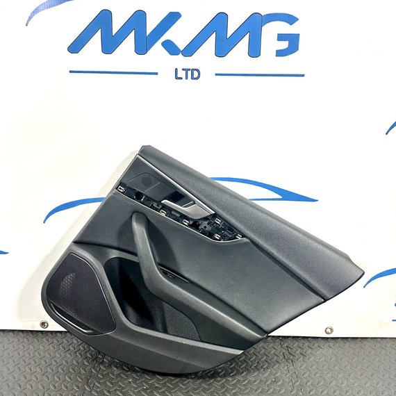16-19 AUDI A4 B9 AVANT/ESTATE GENUINE REAR DRIVER SIDE LEATHER DOOR CARD BLACK