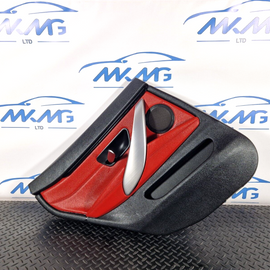 12-18 BMW 4 SERIES F36 LCI M-SPORT REAR LEFT  N/S/R DOOR CARD PANEL RED LEATHER