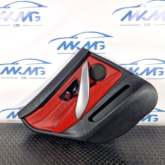 12-18 BMW 4 SERIES F36 LCI M-SPORT REAR LEFT  N/S/R DOOR CARD PANEL RED LEATHER