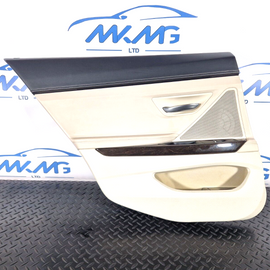 11-18 BMW 6 SERIES F06 CREAM REAR LEFT PASENGER SIDE LEATHER DOOR CARD