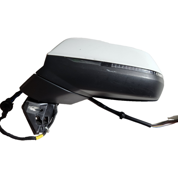 16-20 AUDI Q7 4M GENUINE FRONT LEFT N/S WING MIRROR IN WHITE LC9A POWER FOLD