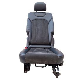 16-20 AUDI Q7 4M S-LINE OEM 2ND ROW LEFT N/S PASSENGER HEATED HALF LEATHER SEAT