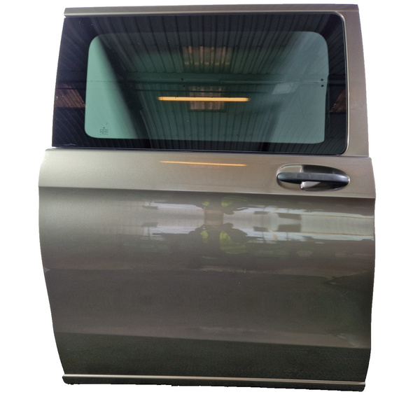 14-23 MERCEDES BENZ VITO W447 REAR RIGHT O/S COMPLETE DOOR IN INDIUM GREY 9963